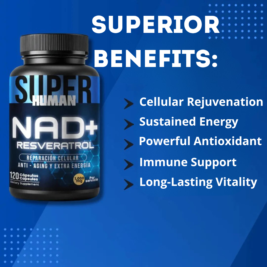 💊 NAD+ Resveratrol – Anti-Aging Cellular Repair & Extra Energy 120 Capsules.