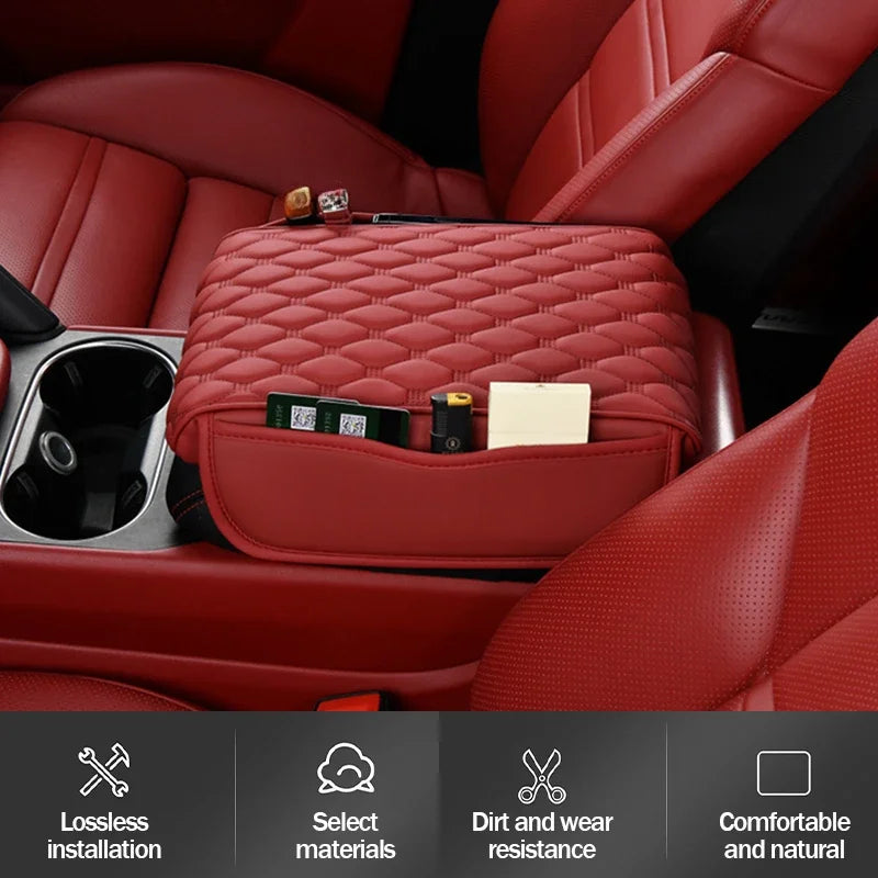🚙☁️PU Leather Car Armrest Mat Center❤️ The ideal gift for mom. 💝50%OFF