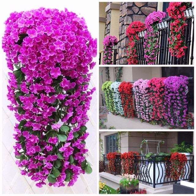 🌺🌷Vivid Artificial Hanging Orchid Bunch