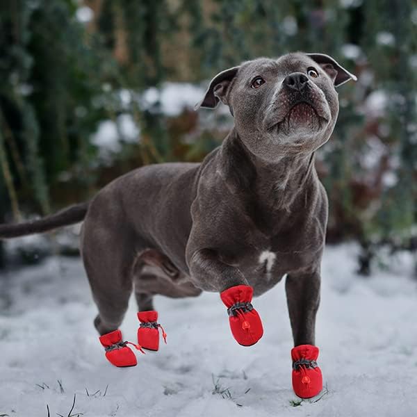 4 Pcs, Waterproof Dog Shoes: Protect Your Pet's Paws, Keep Them Dry and Warm