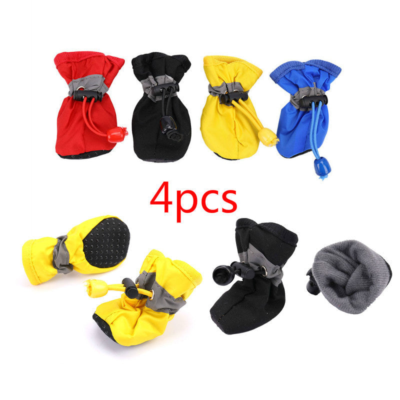 4 Pcs, Waterproof Dog Shoes: Protect Your Pet's Paws, Keep Them Dry and Warm