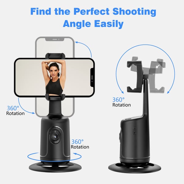 360 Rotation Auto Face Tracking AI Camera Phone Holder