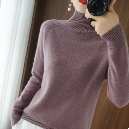 Hot Sale - 50% Off🌟💖Women's Solid Turtleneck Knit Sweater🧶🌈
