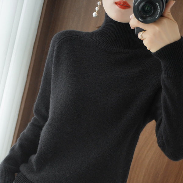 Hot Sale - 50% Off🌟💖Women's Solid Turtleneck Knit Sweater🧶🌈