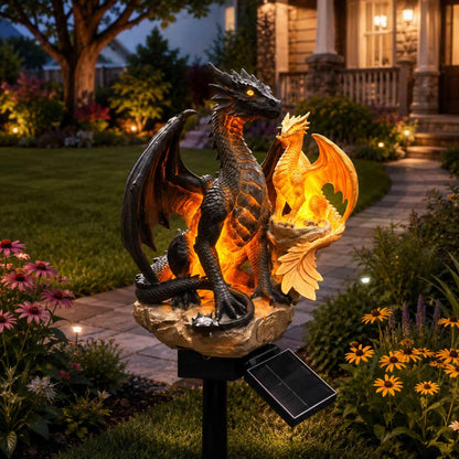 Solar Amethyst Dragon Light – Glowing Crystal Guardian Outdoor Decor