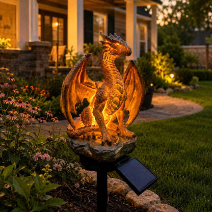 Solar Amethyst Dragon Light – Glowing Crystal Guardian Outdoor Decor