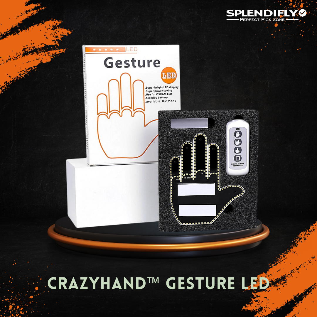 CrazyHand™: LED Emotion Lights with Hand Signals 🤚🤘👊