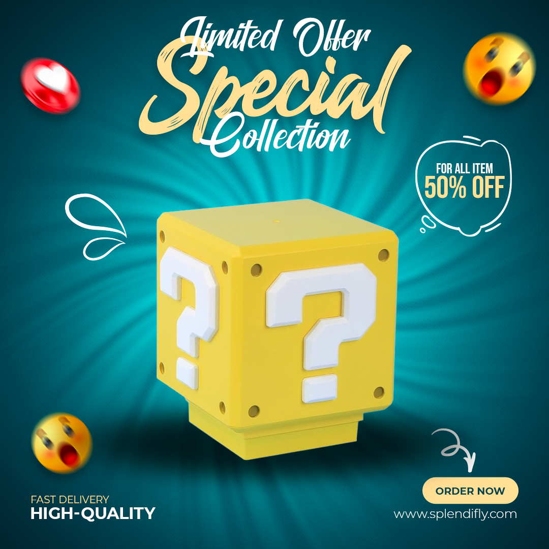 Mario Mini Question Block Light with Sound -  A perfect gift for this Christmas!