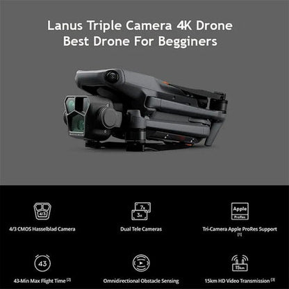 Lanus® 🚀 4K Triple Camera Drone with Auto Return, Altitude Hold & 43-Min Flight Time