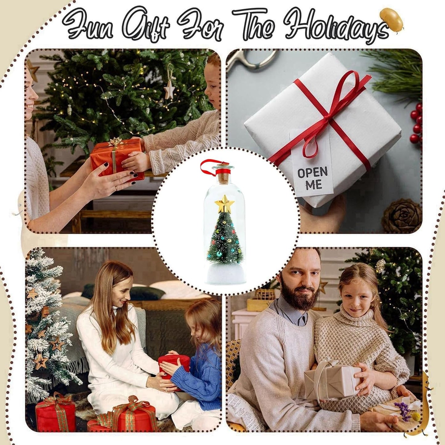 🎄Personalized Holiday Gift – Christmas Tree Message in a Bottle