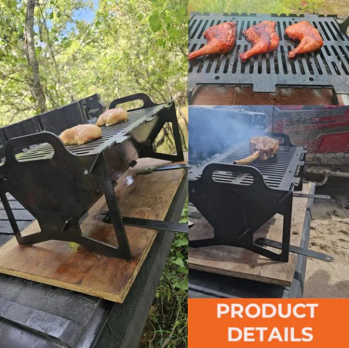 💥Slot Grill - Collapsible BBQ Grill for Easy Storage Steel