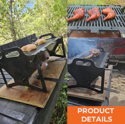 💥Slot Grill - Collapsible BBQ Grill for Easy Storage Steel
