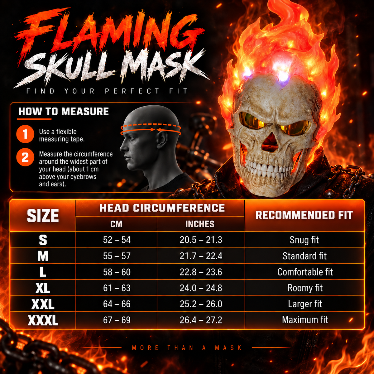 GhostRider™ Flaming Skull Mask