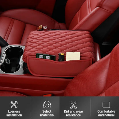 🚙☁️PU Leather Car Armrest Mat Center❤️ The ideal gift for mom. 💝50%OFF