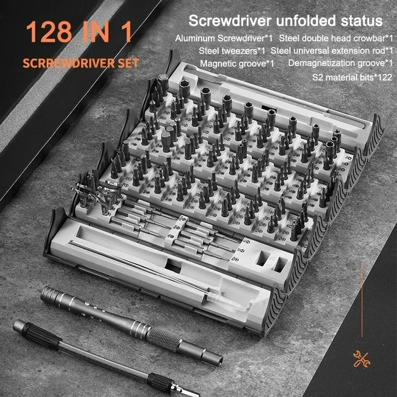 ✨ 128 in 1 Magnetic Screwdriver Tool Set 🛠️