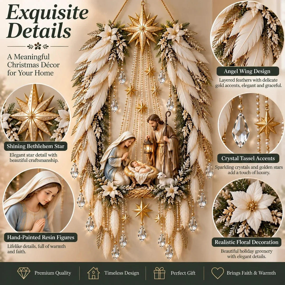Angel Wings Nativity Wall Light 🪽
