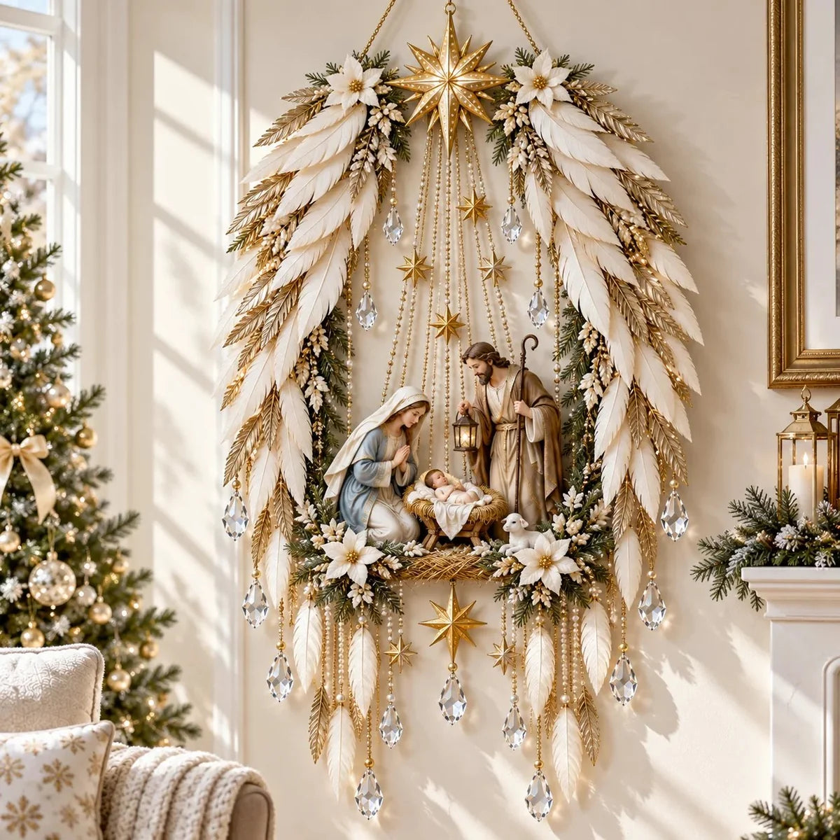 Angel Wings Nativity Wall Light 🪽