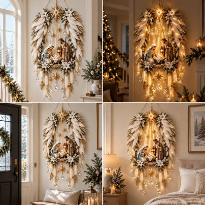 Angel Wings Nativity Wall Light