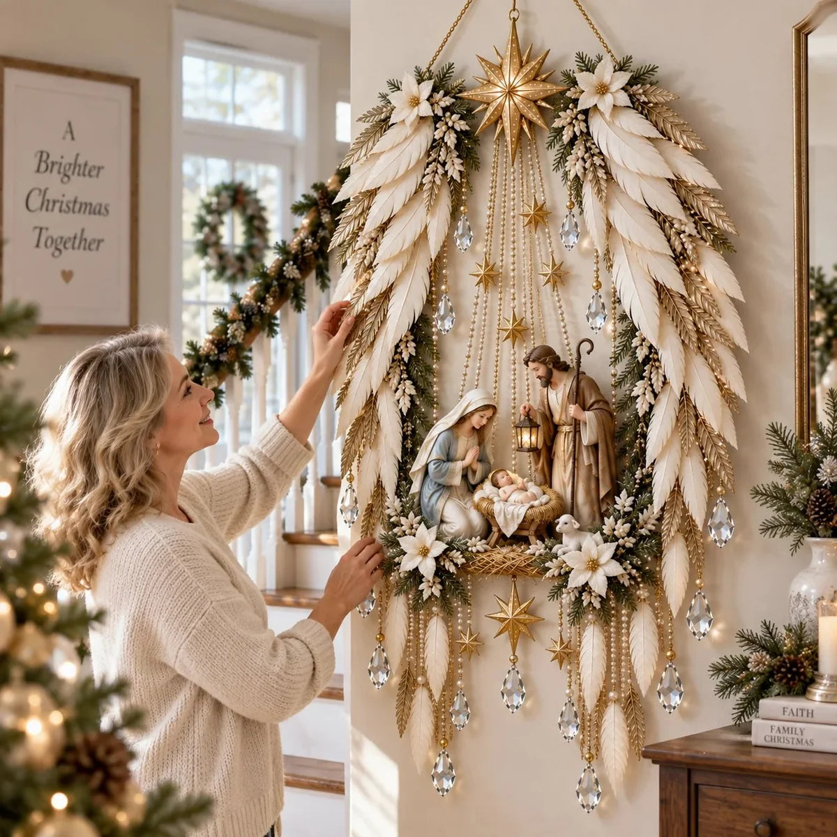 Angel Wings Nativity Wall Light 🪽