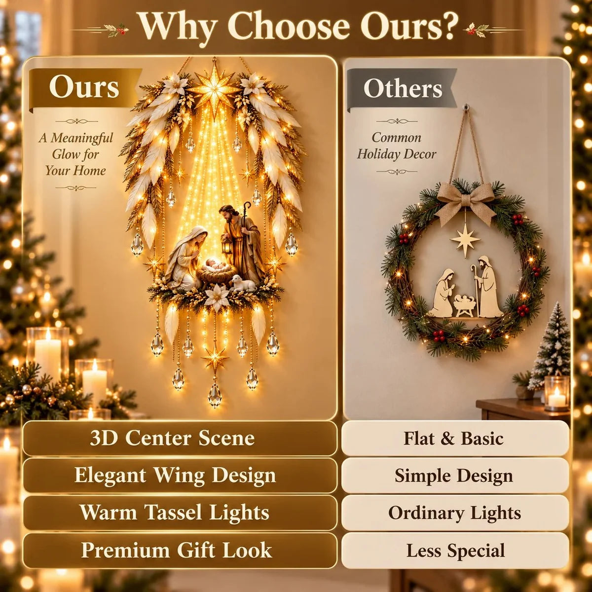 Angel Wings Nativity Wall Light 🪽