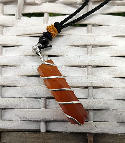 Energizing and Protective Carnelian Necklace - Handcrafted
