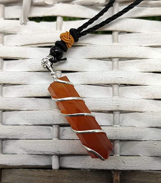 Energizing and Protective Carnelian Necklace - Handcrafted
