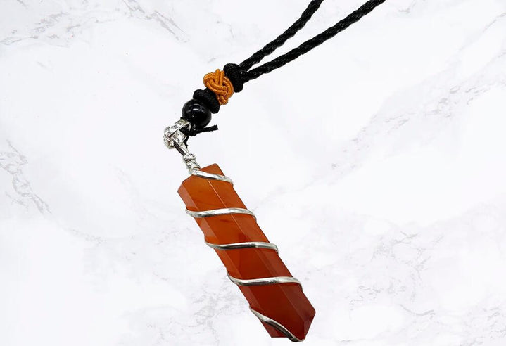 Energizing and Protective Carnelian Necklace - Handcrafted