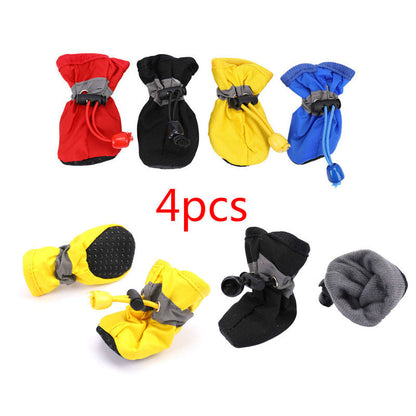 4 Pcs, Waterproof Dog Shoes: Protect Your Pet's Paws, Keep Them Dry and Warm