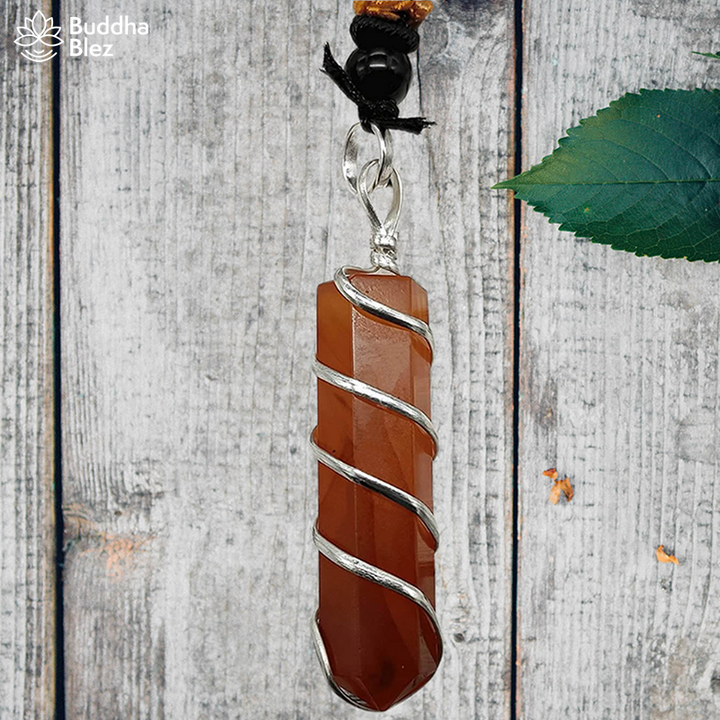 Energizing and Protective Carnelian Necklace - Handcrafted