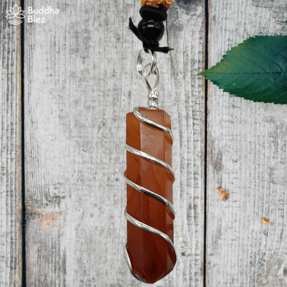 Energizing and Protective Carnelian Necklace - Handcrafted