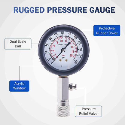 0-300 PSI Engine Compression Tester Kit